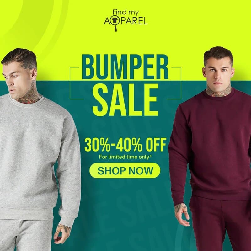 Fashion brand promotional social media post — bumper sale campaign