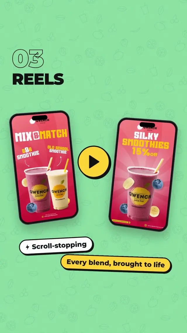 QWENCH Juice reel, still from the case study video